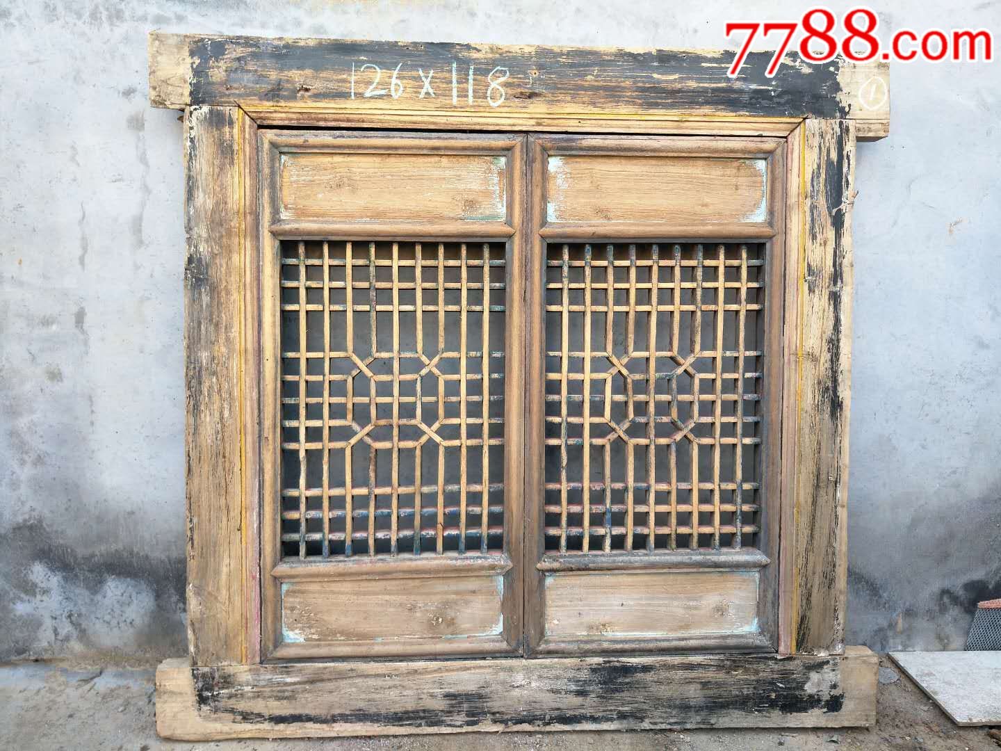 民俗老物件建筑装饰品老花窗老窗户-木门窗-7788旧书网