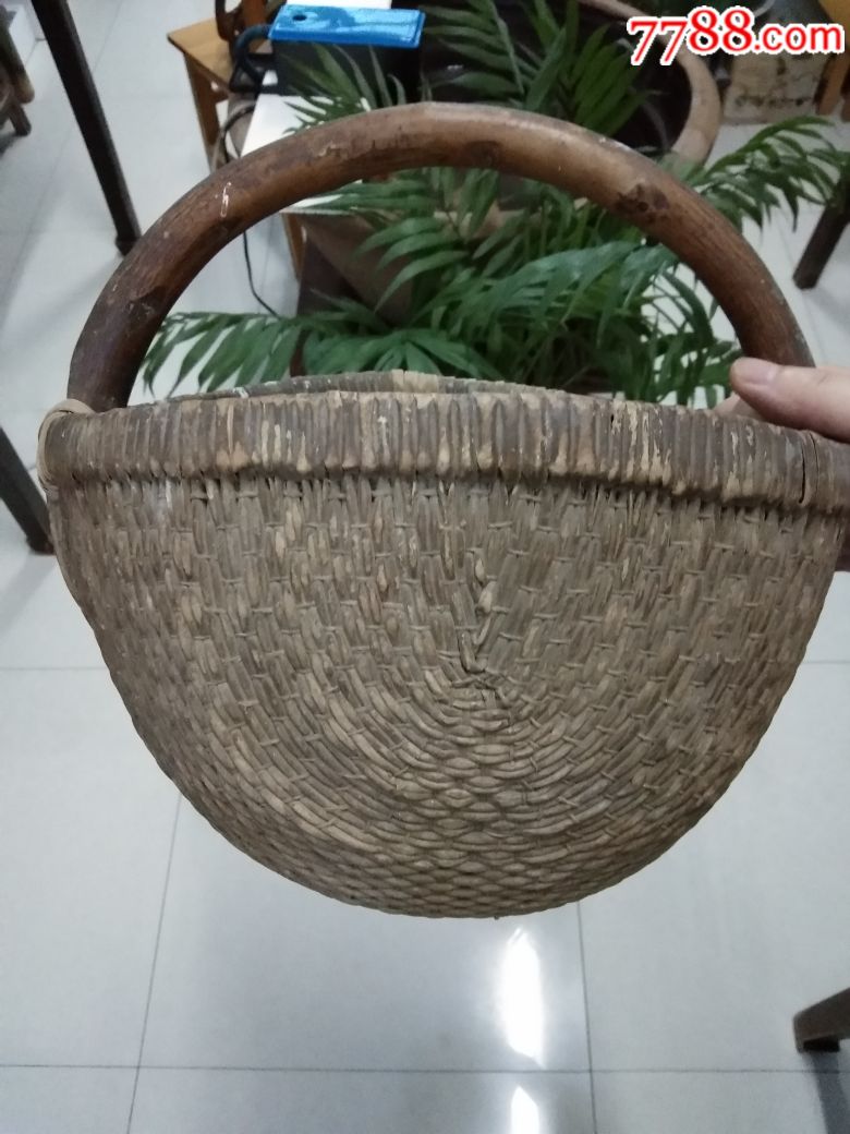 清末民国藤编圆斗民俗老物件