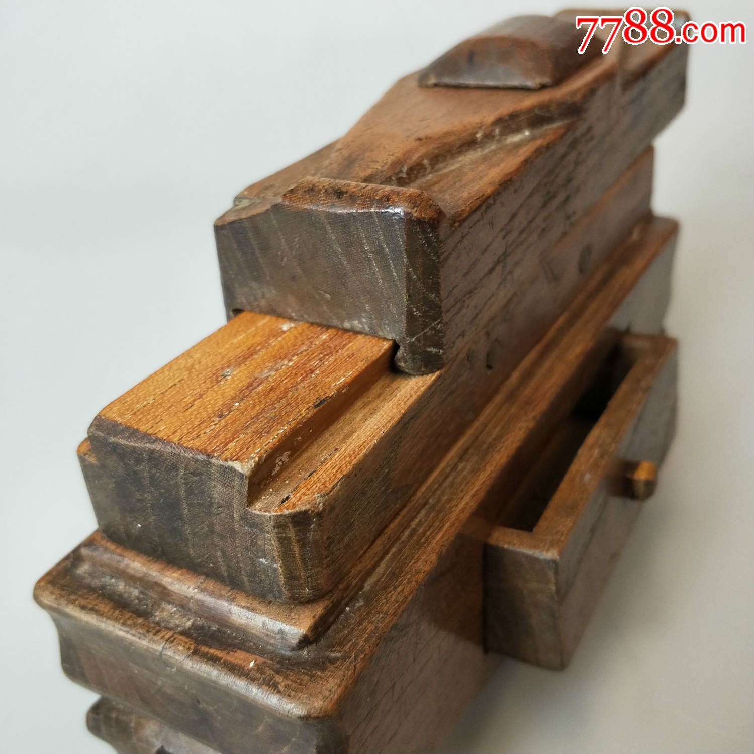 民国老木刨中医药材西洋参切片木器木雕民俗中医药文化收藏