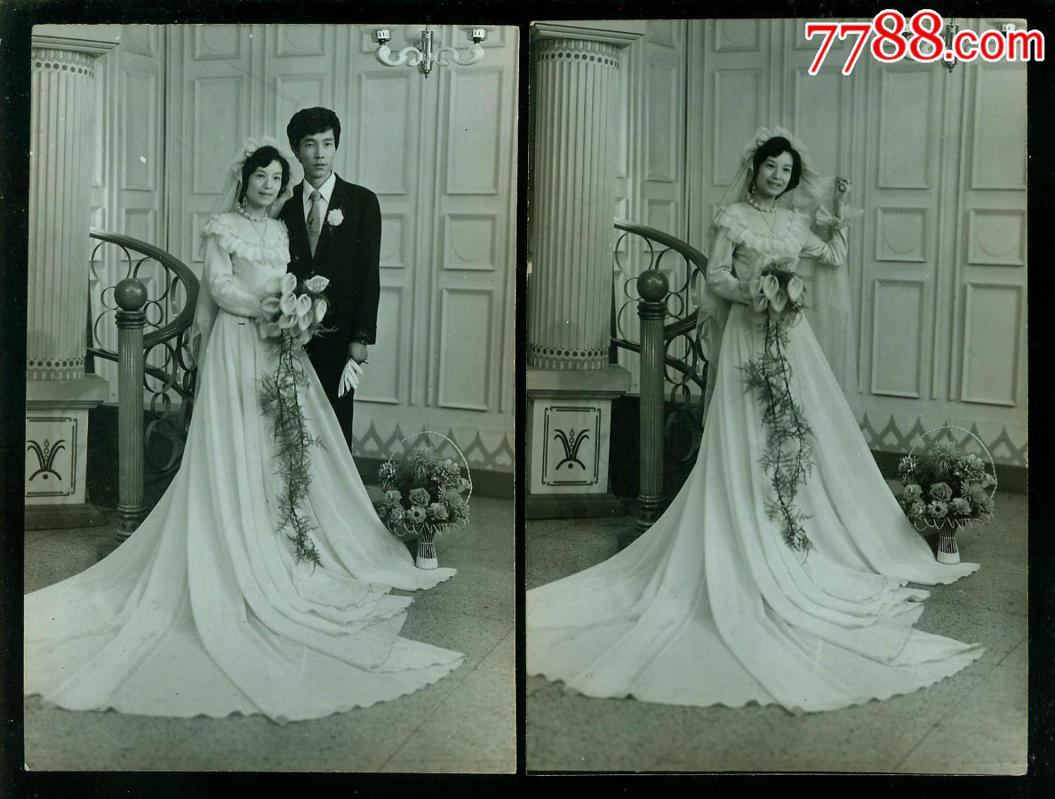 七八十年代结婚照2张,照片尺寸15.5X10.5