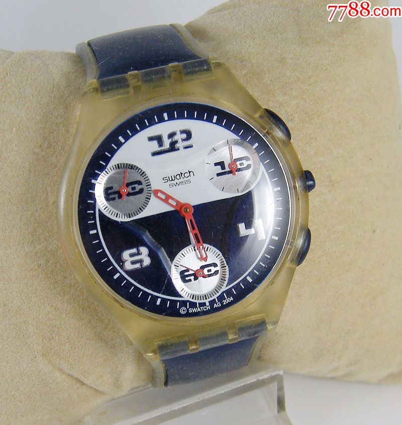 少有的瑞士swatch斯沃琪5针超薄计时表-2004款同龄表