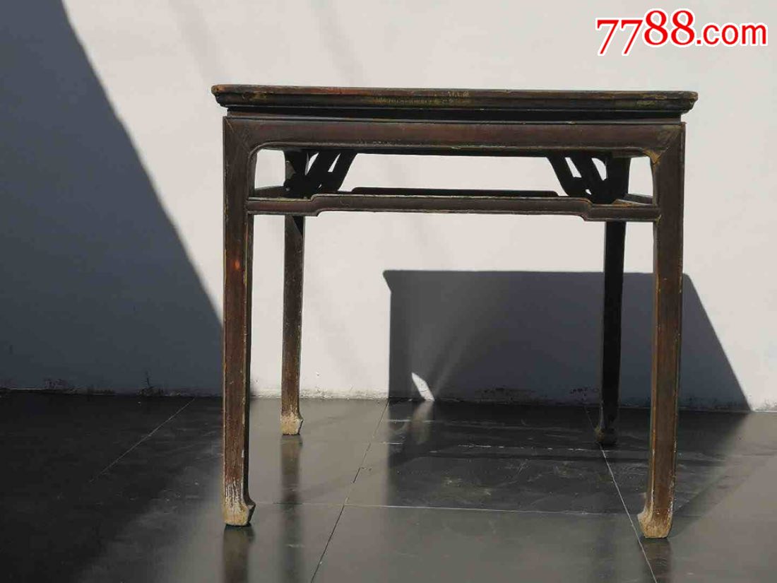 花式霸王撑方棹清中期,榆木尺寸93*93,高87