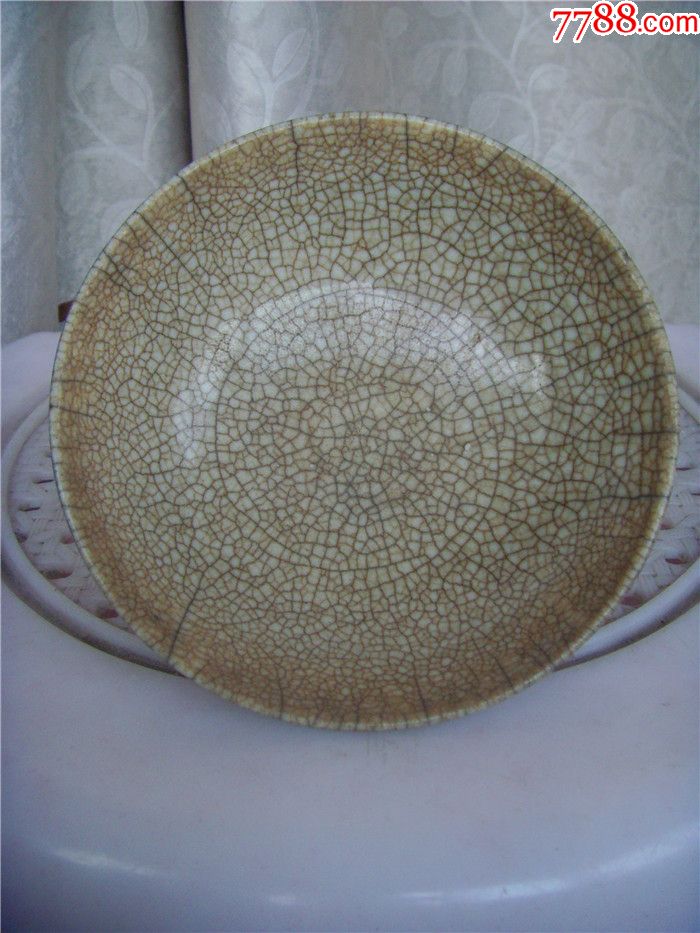 清代哥釉黑胎高足碗