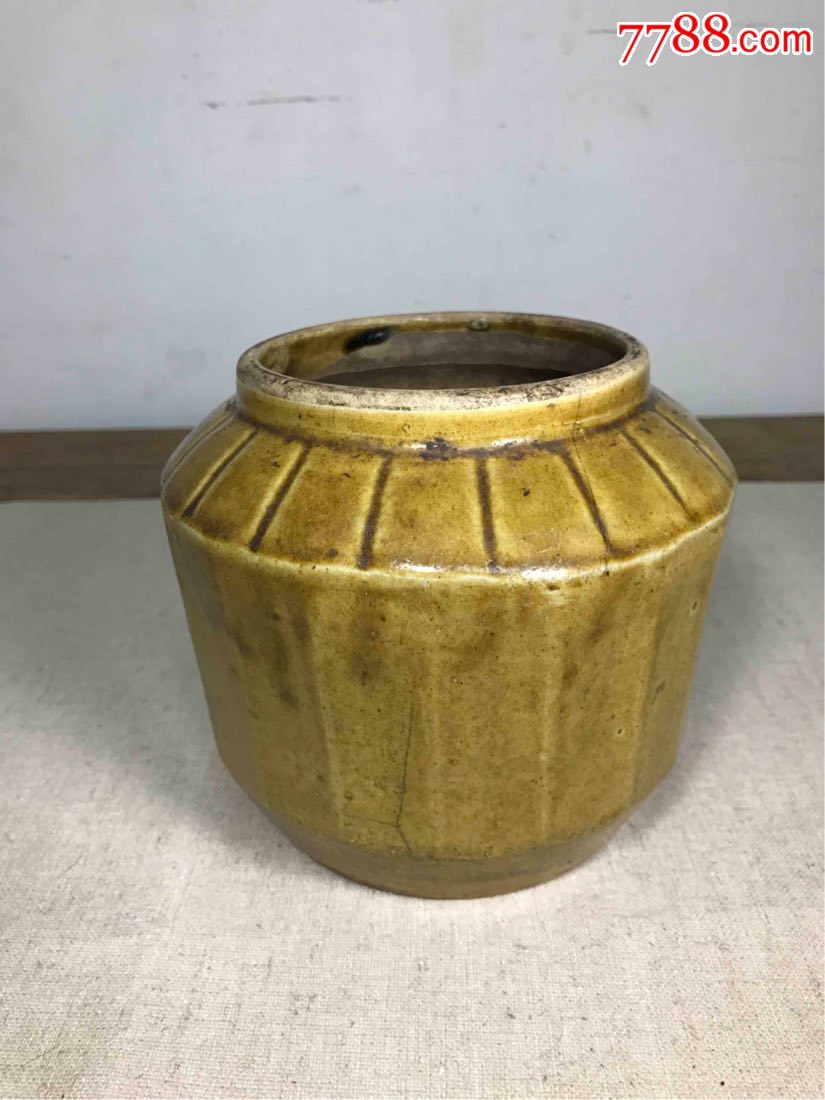 古董古玩收藏杂项近代紫砂罐老砂罐子黄釉罐陶罐