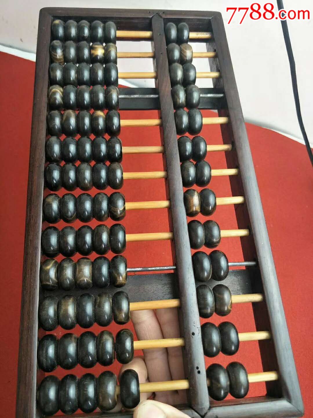 牛角珠算盘完整品相好包真