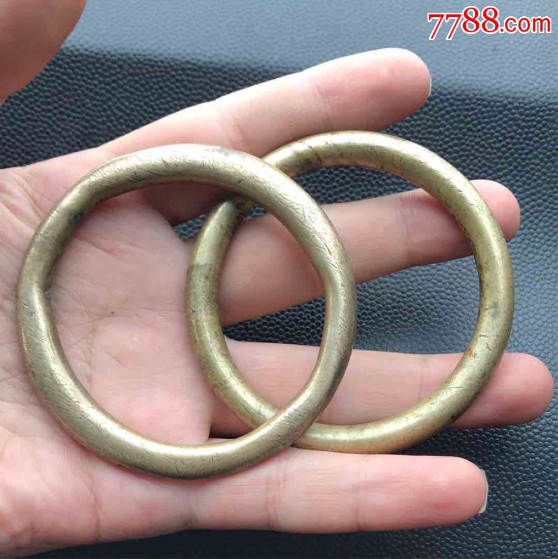 清代老铜圈一对