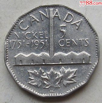 1951年加拿大纪念币5分