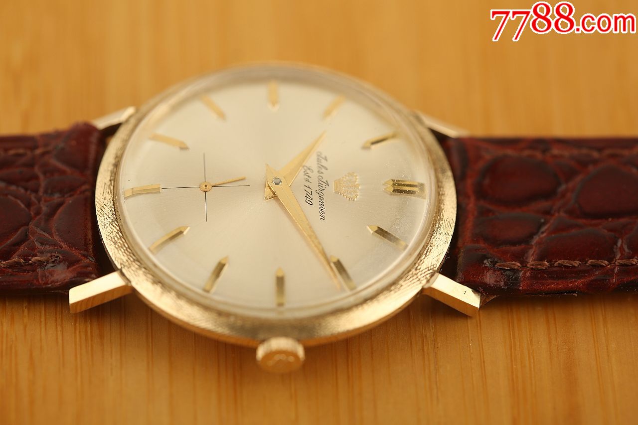 贵族名表佳士杰根生古董表14k实金至简花钉刻度面压花圈小三针_手表