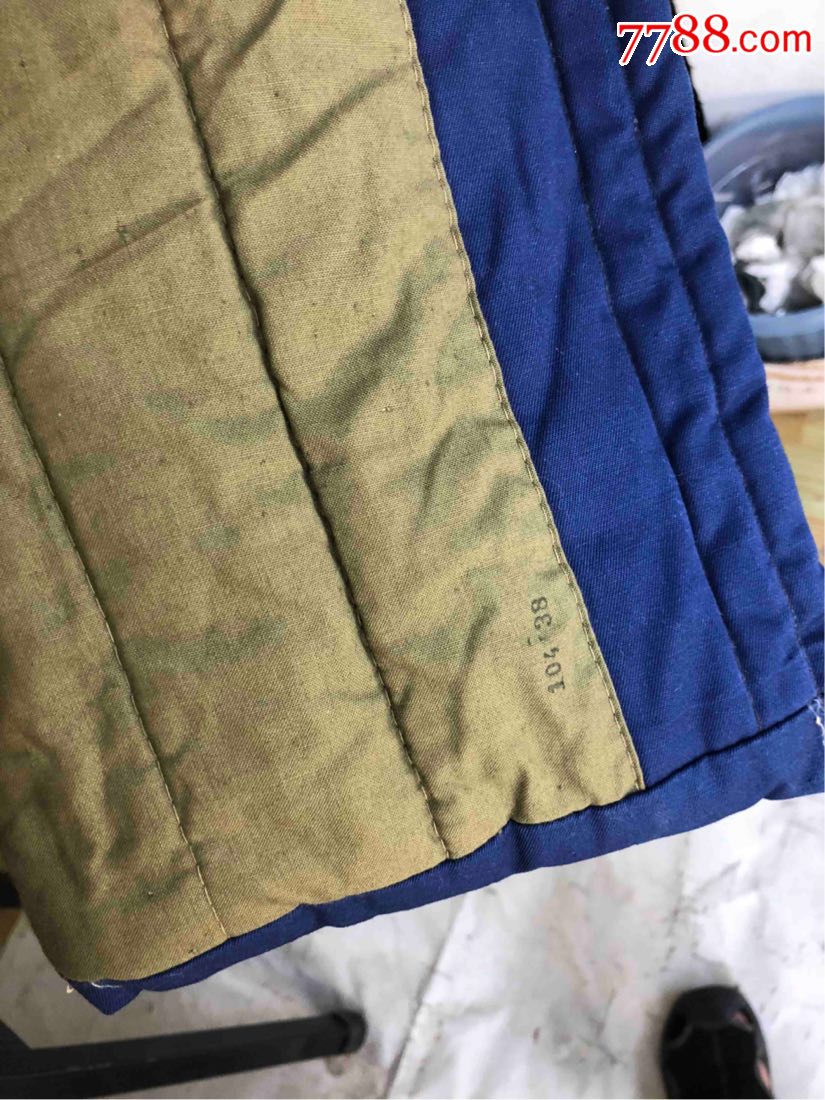 库存兰棉布棉大衣(文革老货)