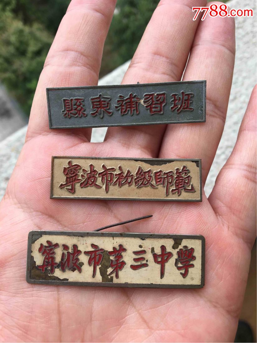 50年代浙江宁波市校徽三枚一起出了