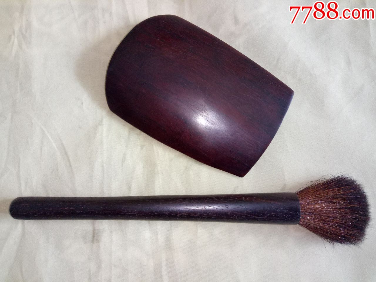 印度小叶紫檀(牛毛纹紫檀)茶则(茶铲)茶刷一套——不议价