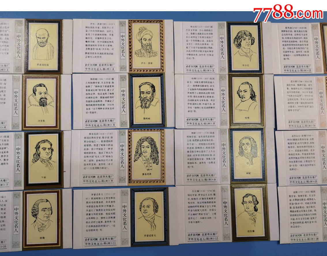 早期精美卡花:《北京--中外文化名人》/27*1