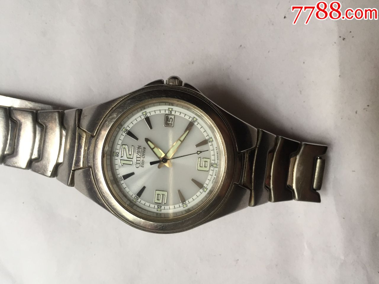 日本西铁城光能日历石英手表