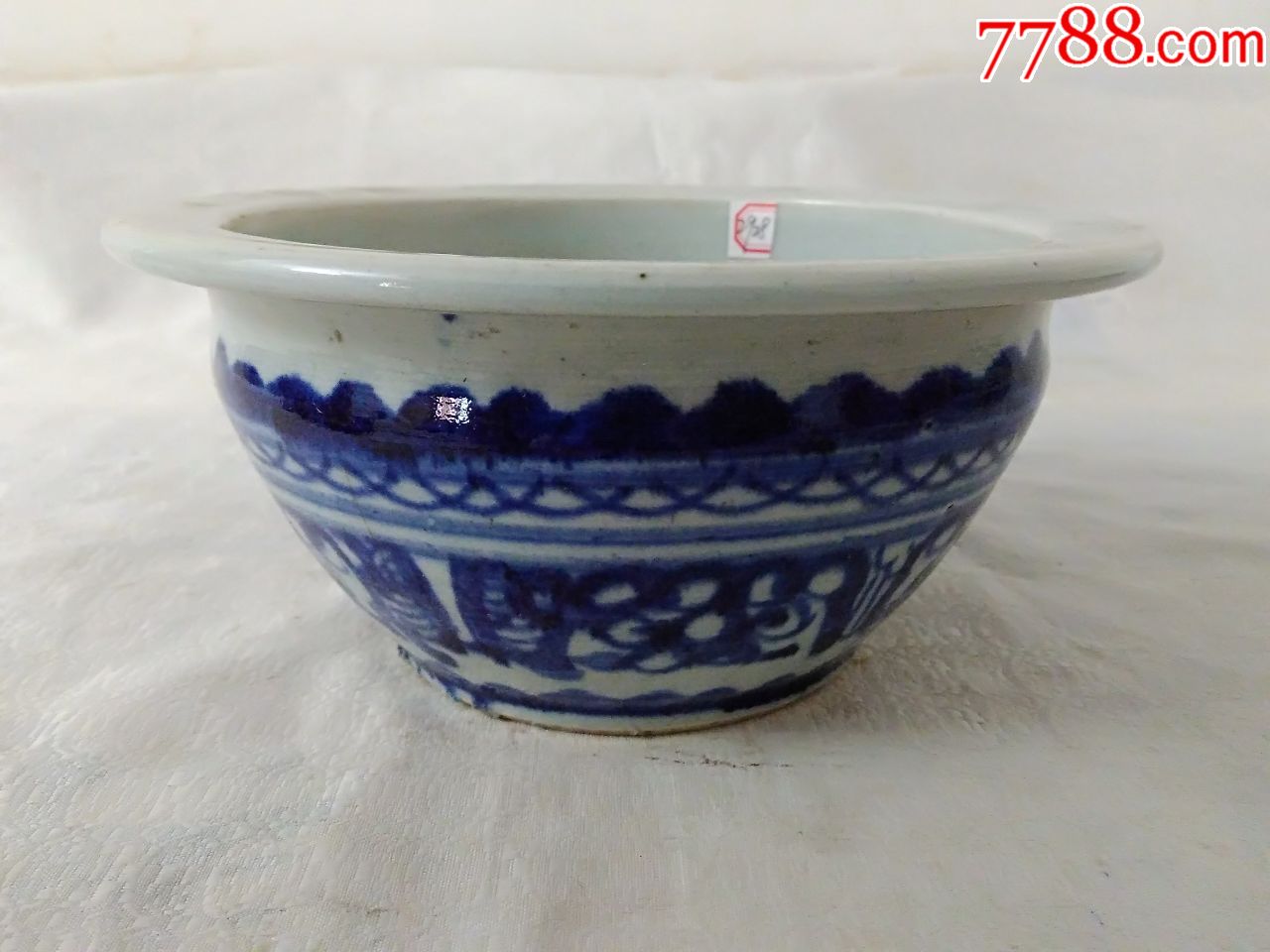 2928清樊龙纹青花大香炉,古玩古瓷古董瓷器包真包老