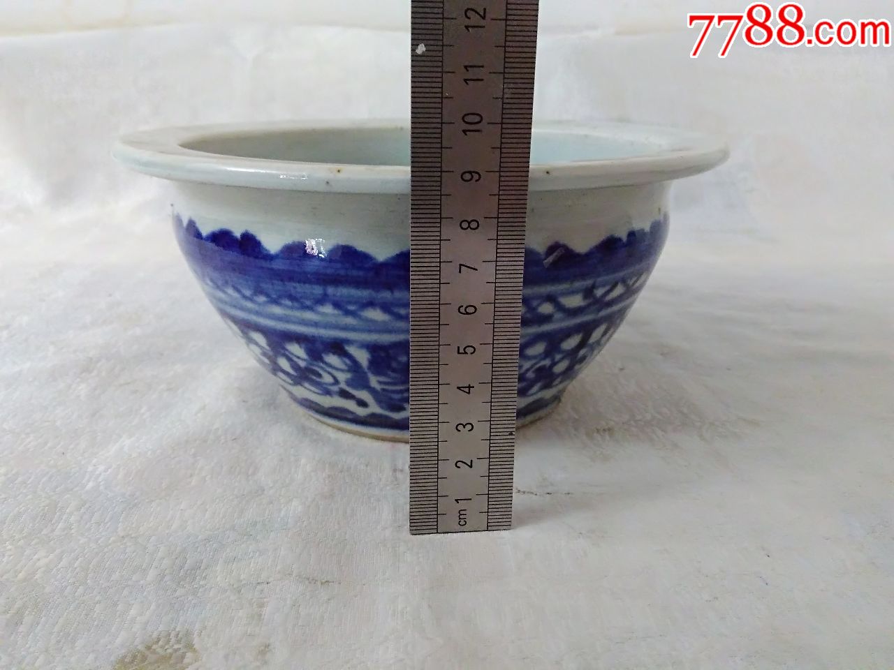 2928清樊龙纹青花大香炉,古玩古瓷古董瓷器包真包老