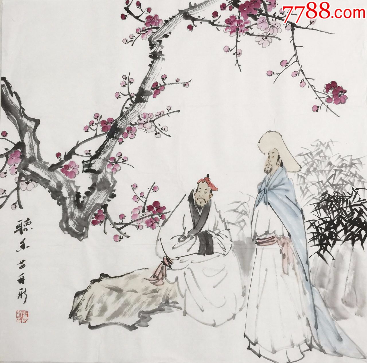 【苗再新】中美协理事,四尺斗方手绘人物画(68*68cm)