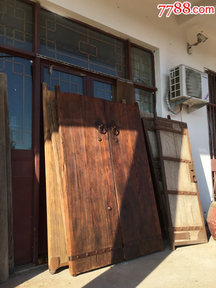 清代榆木木门老大门一对民俗装饰佳品