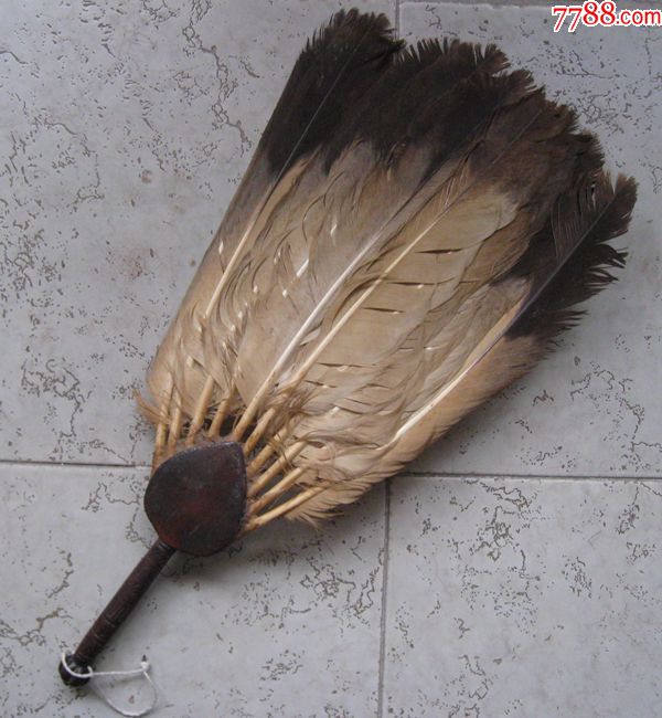 清代黄杨木雕鹅毛扇