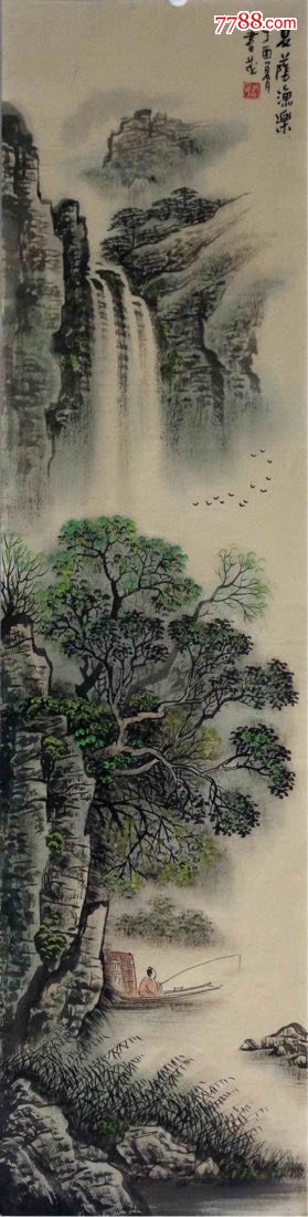 赵书茂山水春夏秋冬四条屏136×33×4_山水国画原作_第2张_7788