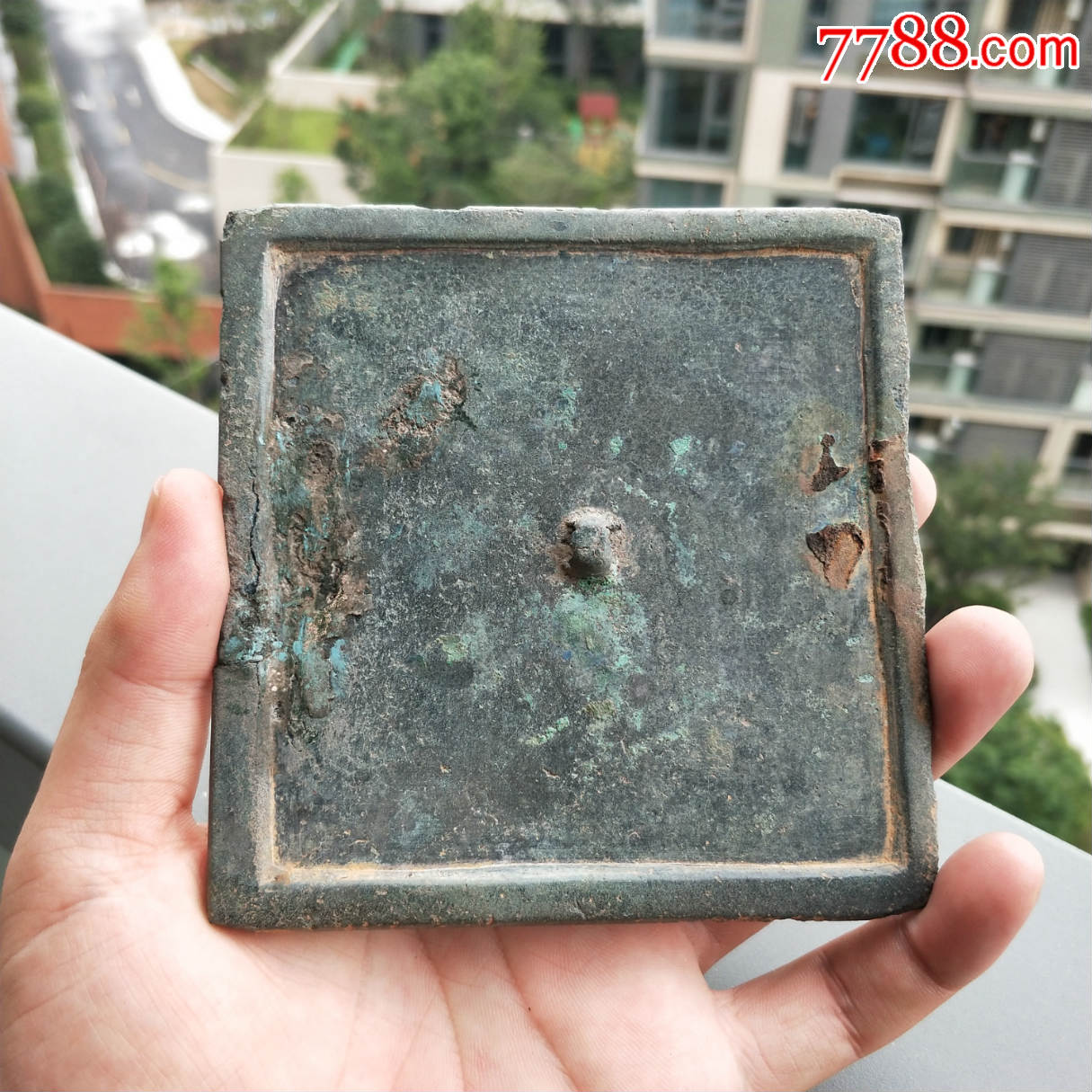 宋代方镜古玩古董铜镜青铜镜子铜器杂