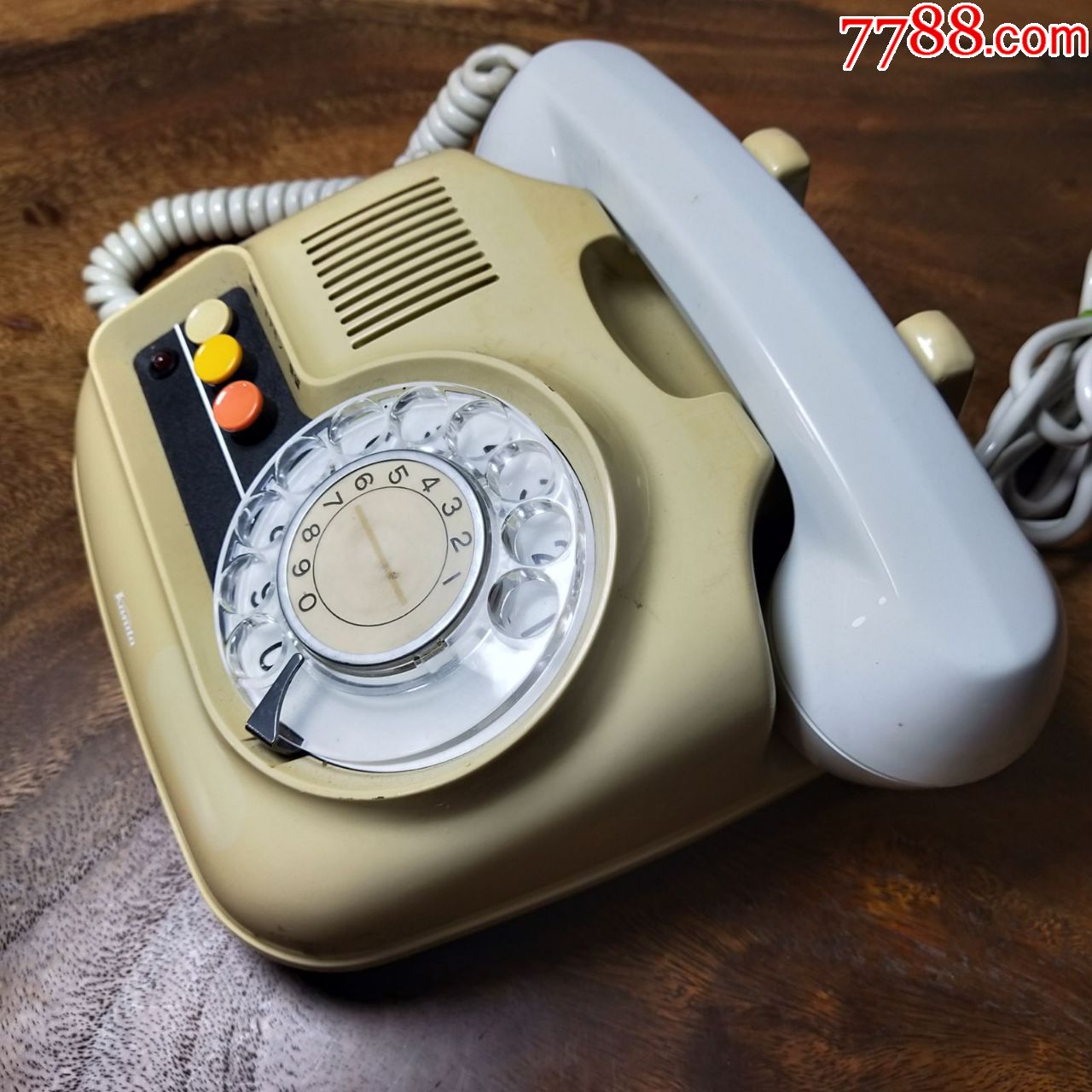 1970年代复古古董日本老式福田通信旋转拨盘电话机9品怀旧未测