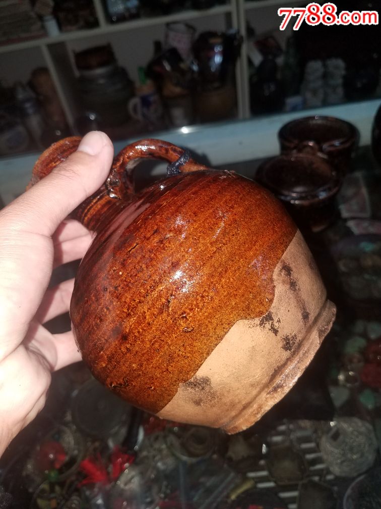 清代云南陶制油壶一个