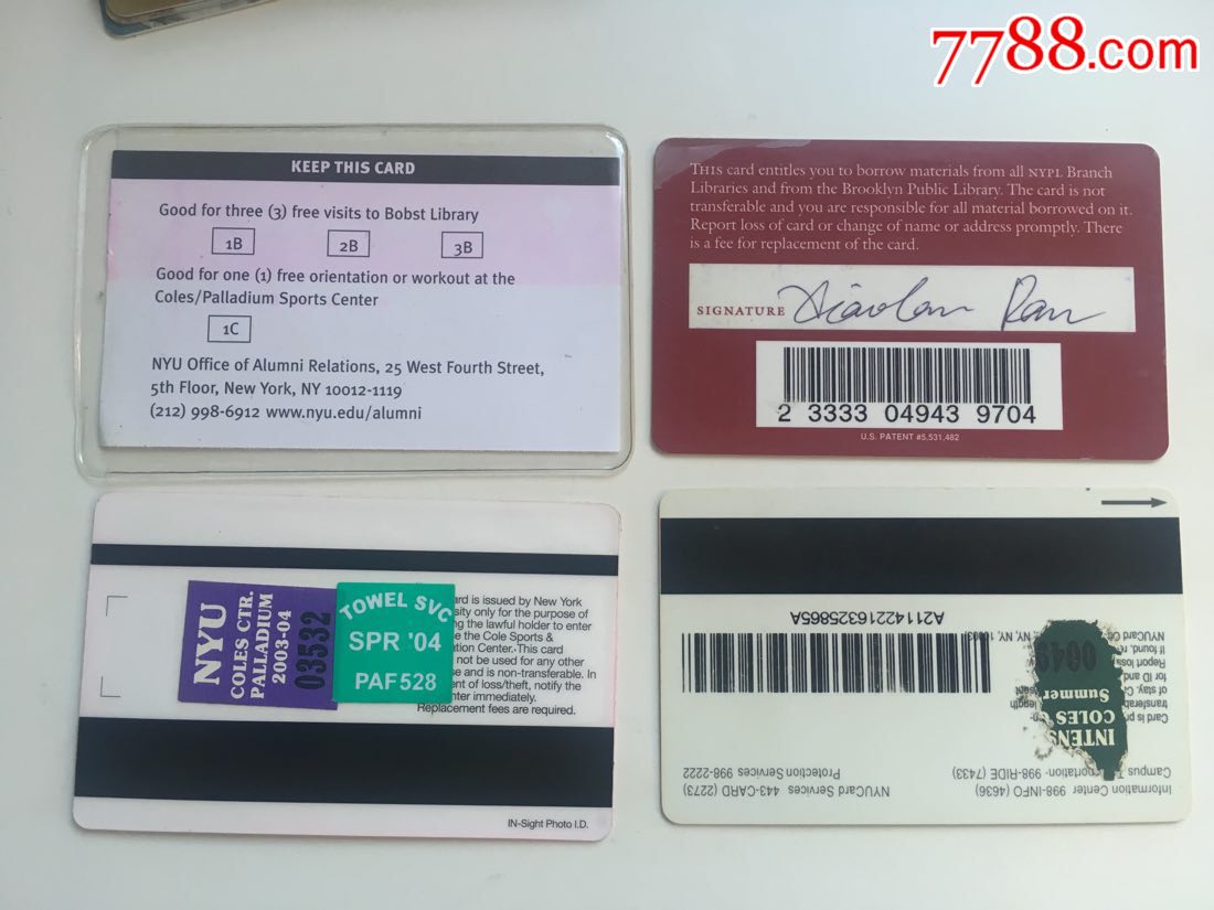 美国纽约大学校园卡以及纽约公共图书馆卡一起_第2张_7788徽章收藏