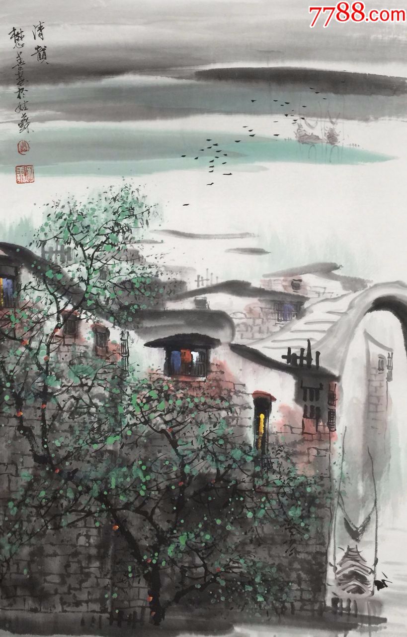 中美协会员,苏州国画院副院长,手绘四尺三开水乡风格