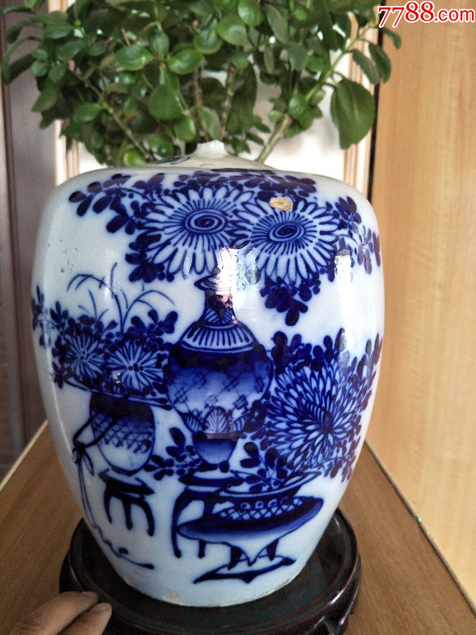 清代北方青花冬瓜罐子.包老包快27厘米高