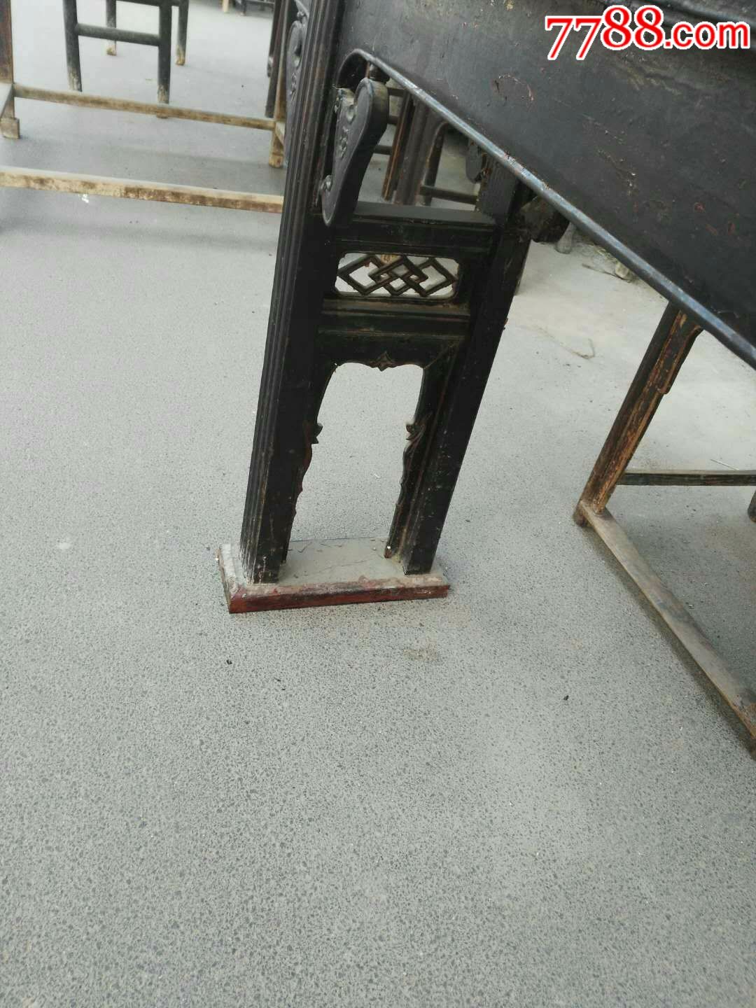 清早期榆木独板条机_木桌/几/案【古玩民俗家具】_第6张_7788旧家具