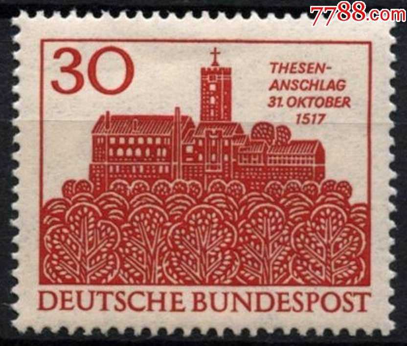 『德国邮票』西柏林1967年马丁·路德宗教改革450周年雕刻版1全新