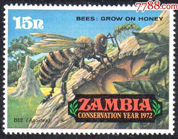 赞比亚1972年邮票环境保护昆虫蜜蜂