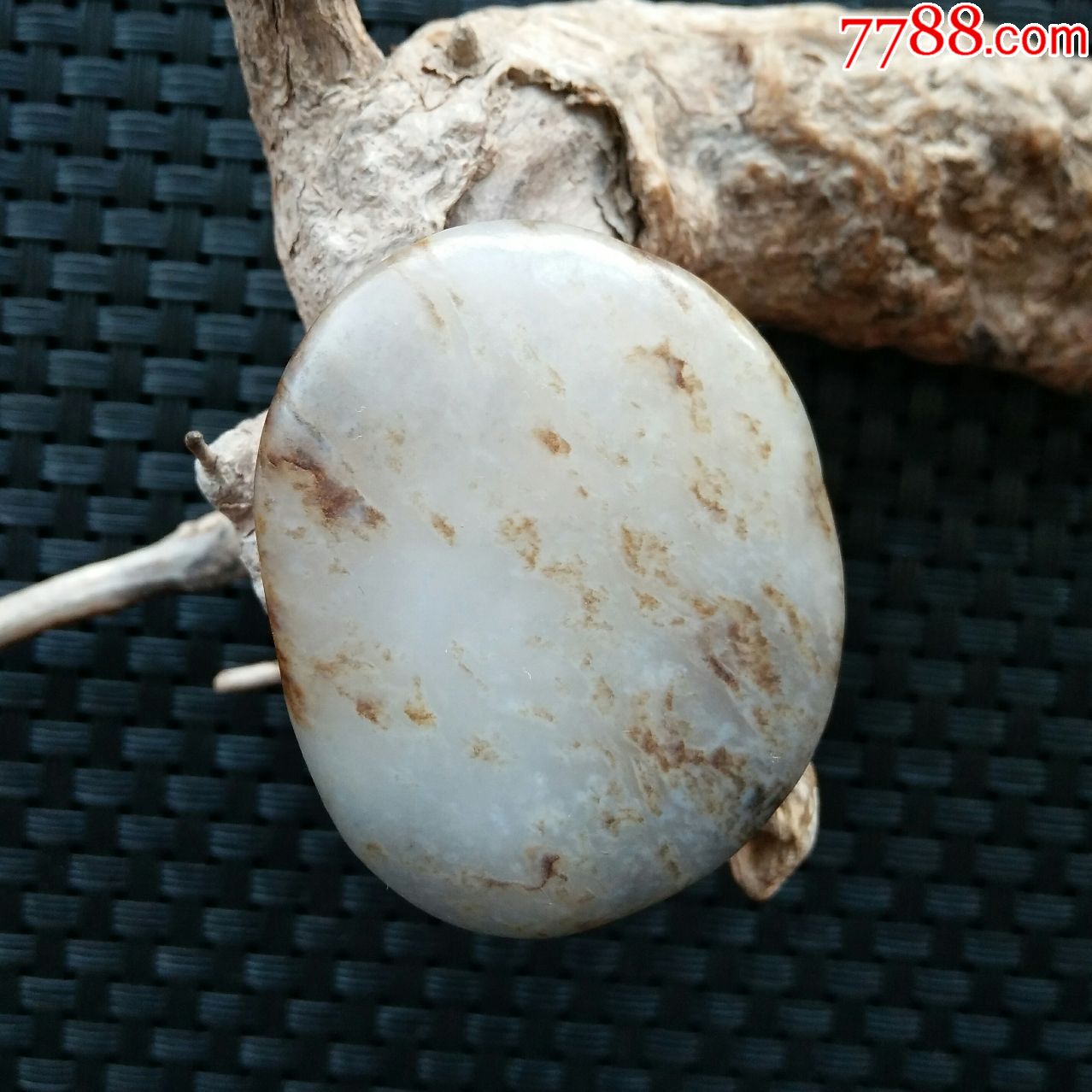 和田籽料水草花-和田玉-7788收藏