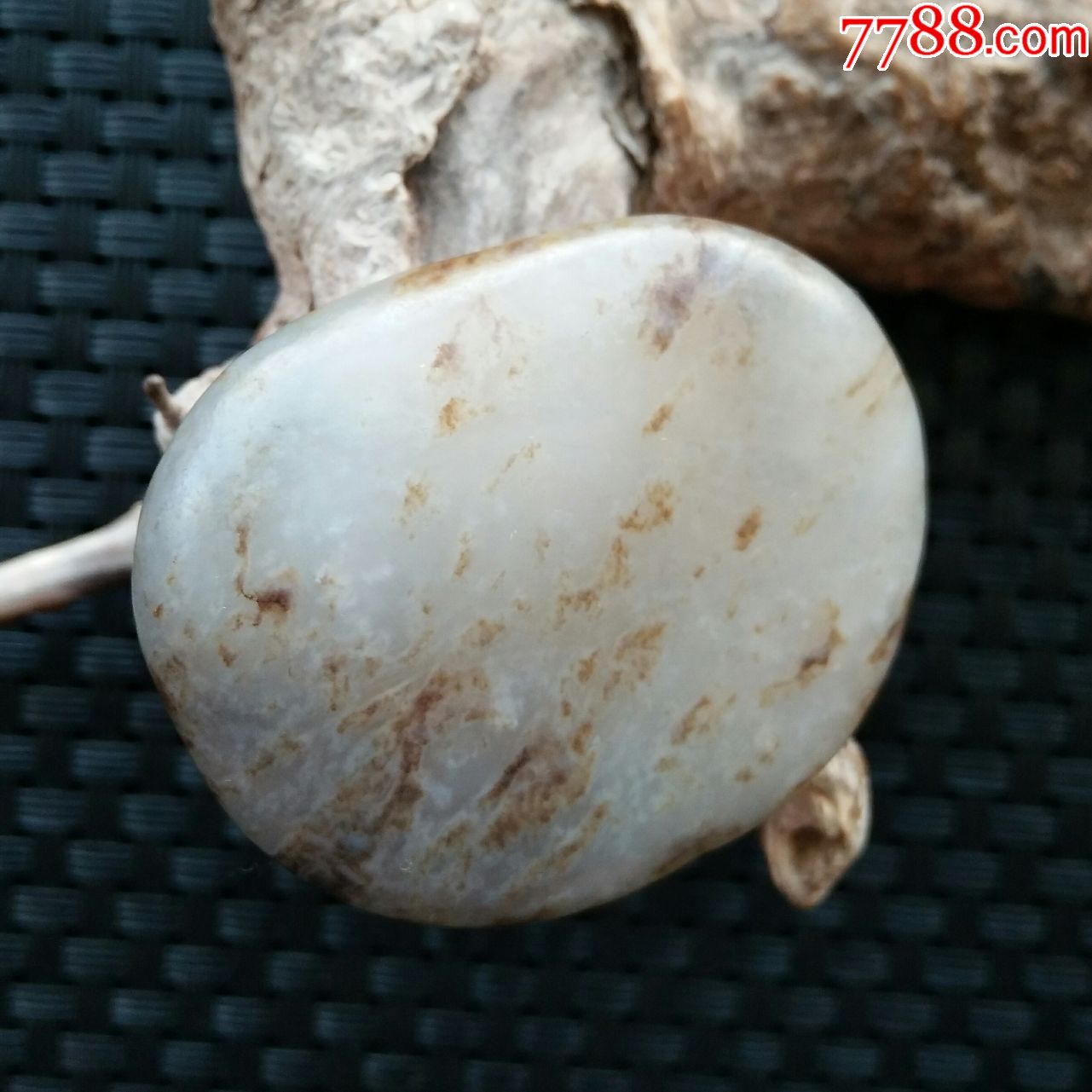 和田籽料水草花-和田玉-7788收藏