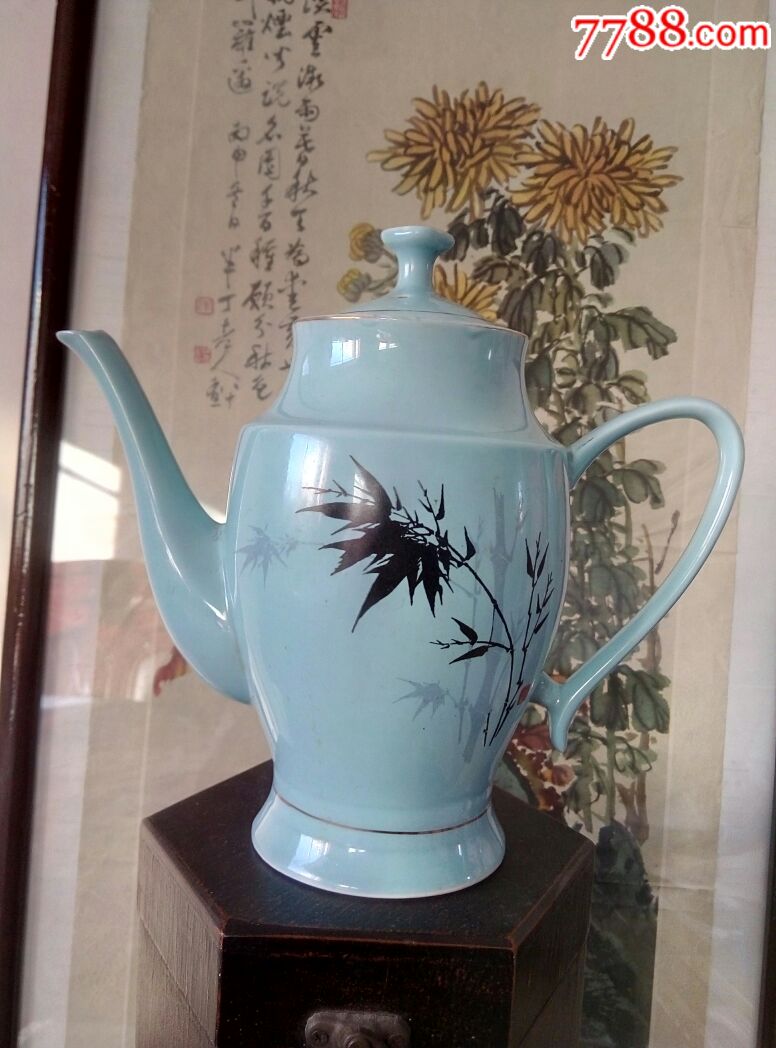 松石釉茶壶,宣化二瓷