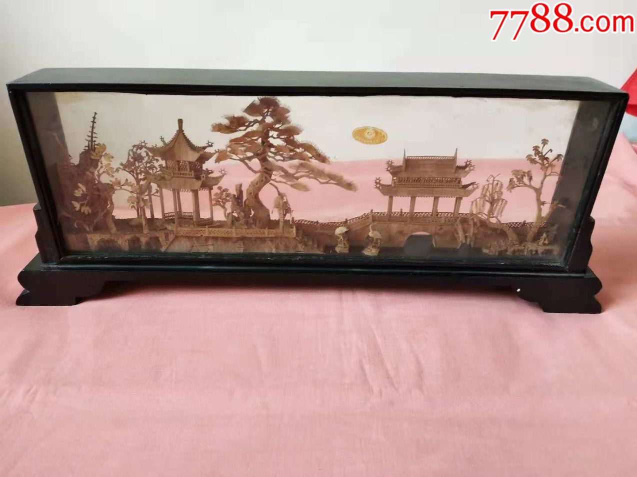 福建软木画亭台楼阁摆件