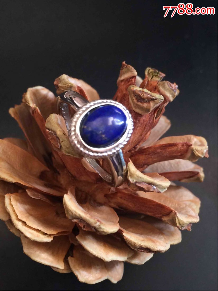 青金石戒面戒指