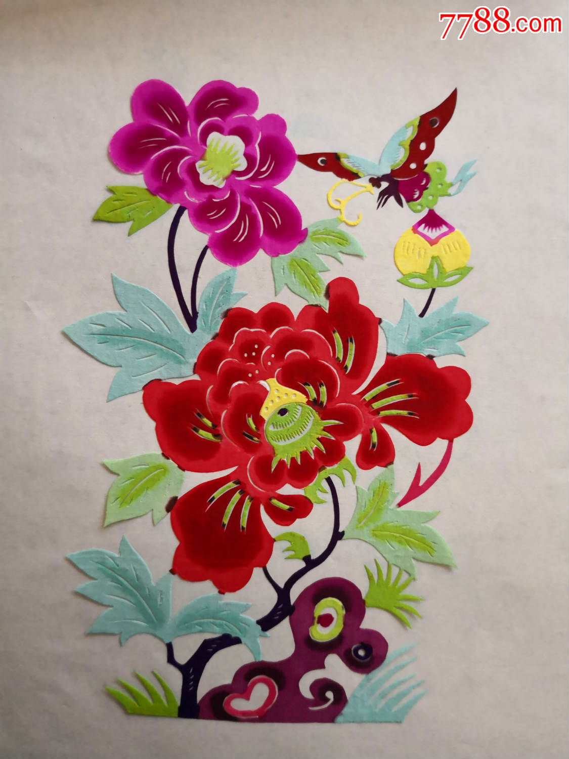 中国蔚县剪纸染色剪纸花卉1每套10张