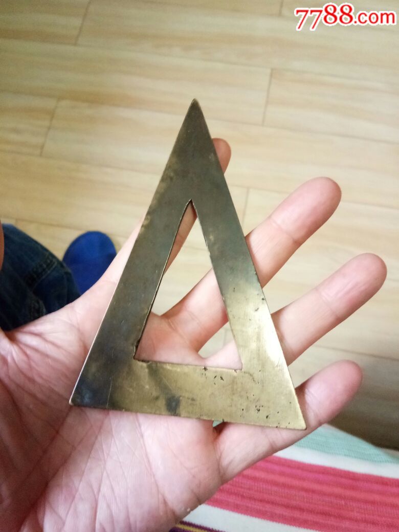 民国精美铜三角尺