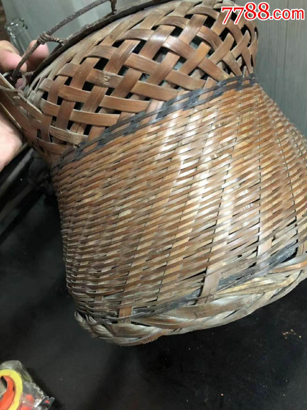 清代竹编烤火炉,品相好包浆老