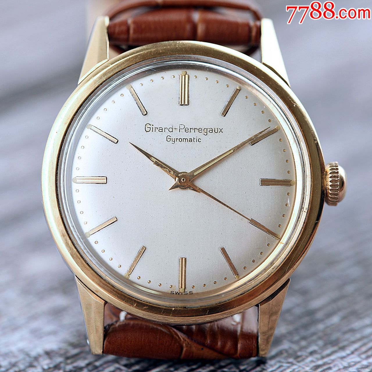 十大名表芝柏古董表14k实金压钢厚金套大长表耳第*代白面猫