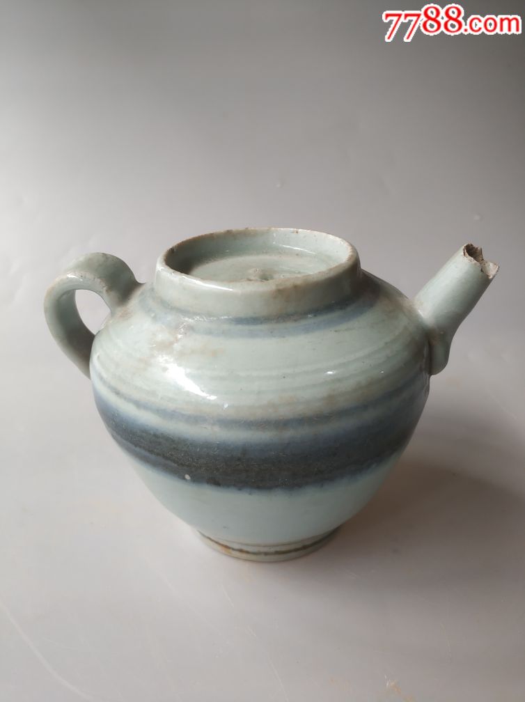 明代青花料小酒壶一把