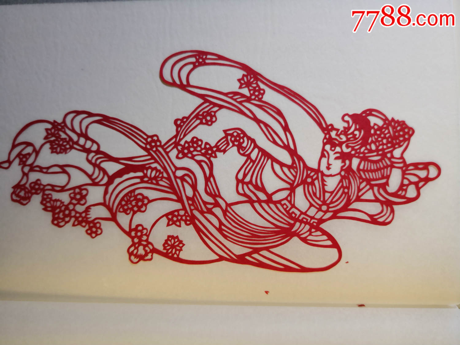 中国扬州剪纸,天女散花,一套4张