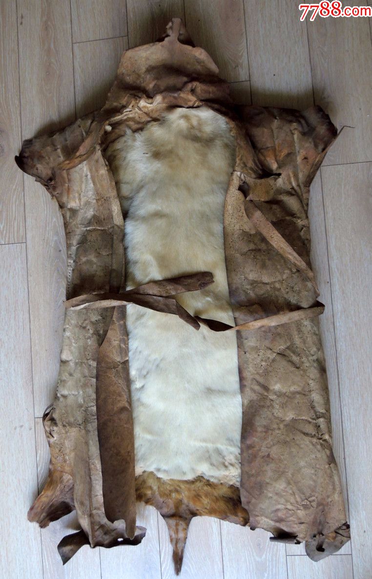 怀旧收藏1810边疆早期彝族手工自制原生态羊皮长袄马甲包老好品