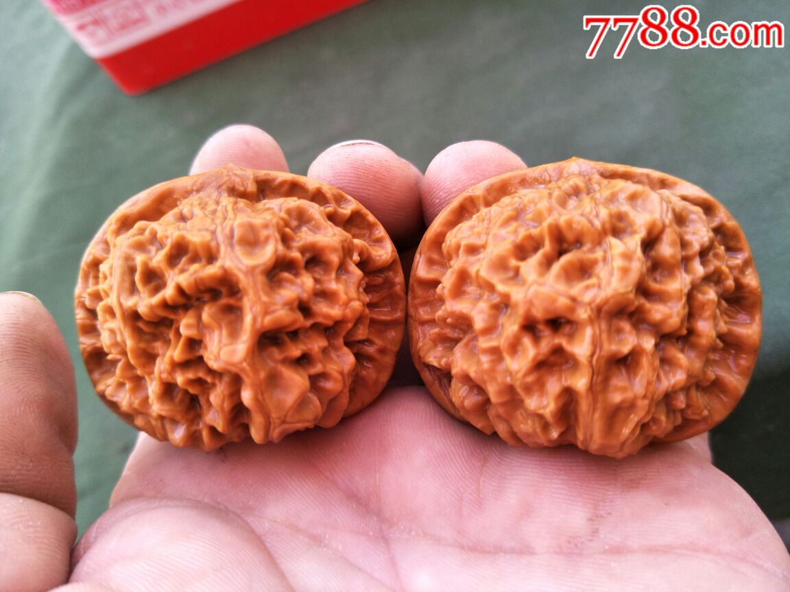 第*代老树红皮矮桩麒麟纹大官帽_文玩核桃_第1张_7788核雕收藏