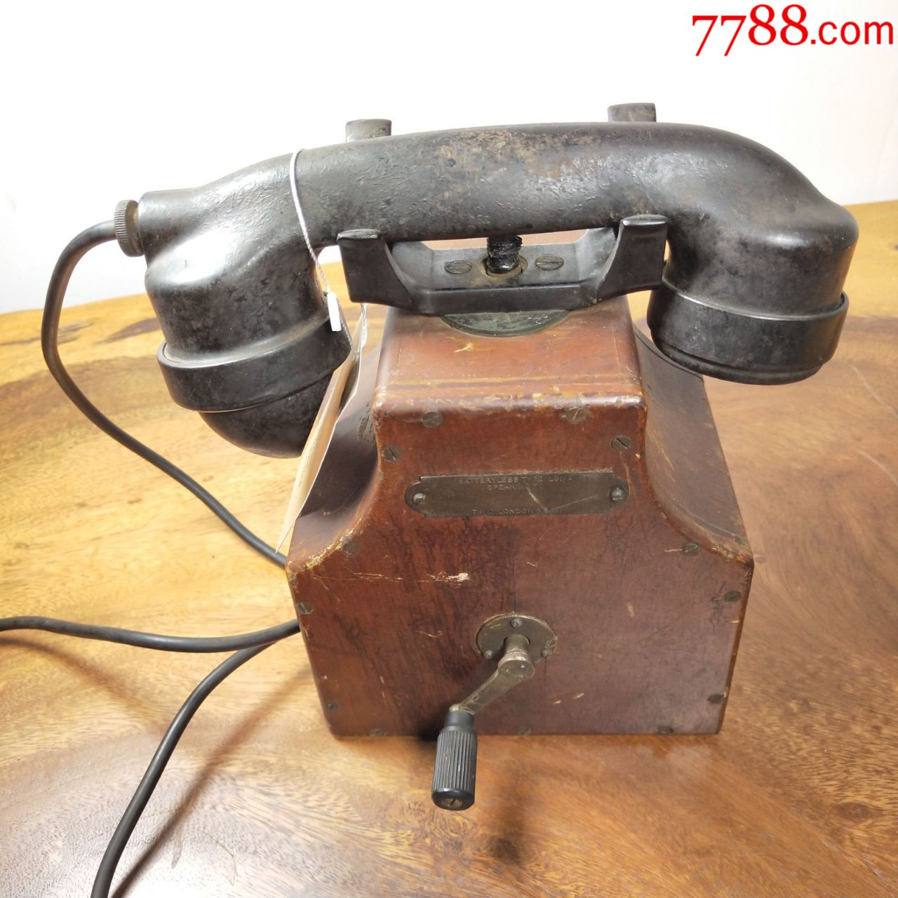 1920年代英国古董壁挂式手摇电话机馆藏品手摇顺畅稀有