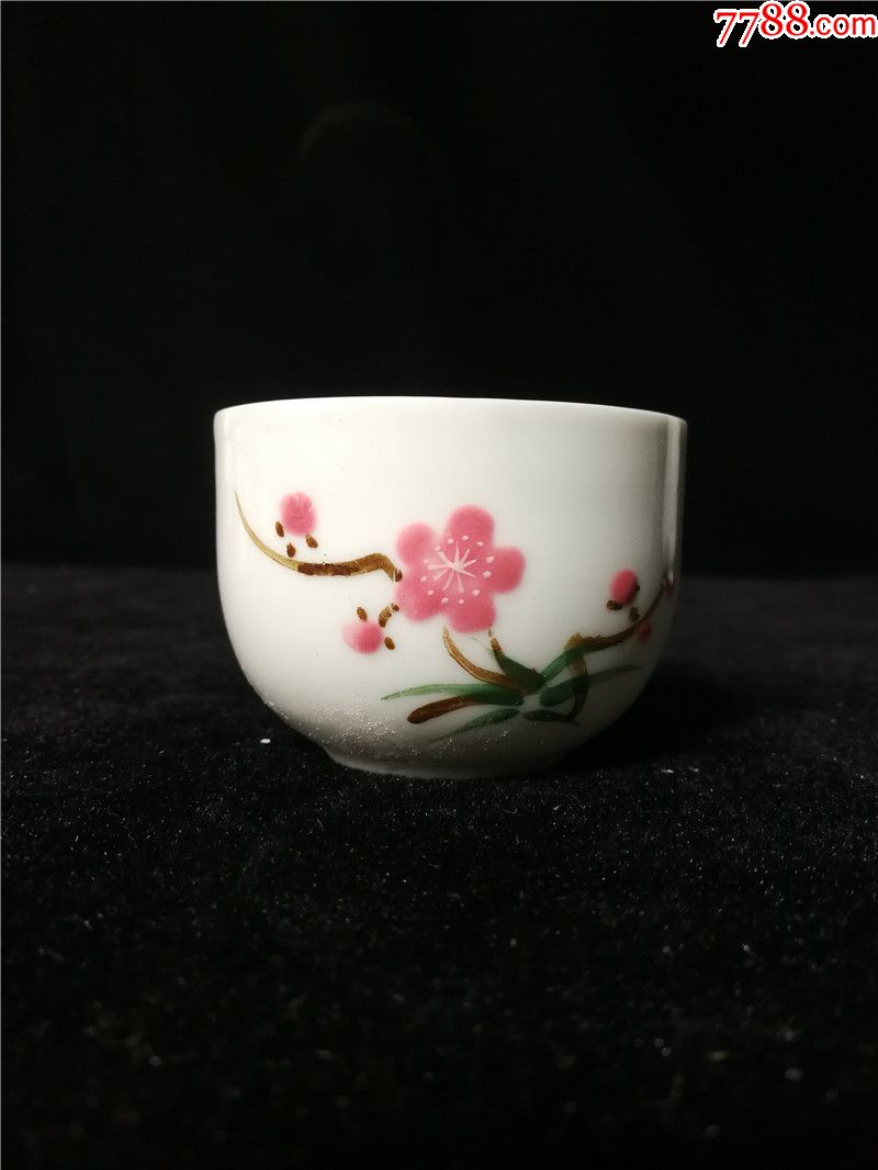 景德镇水点桃花茶具八件套
