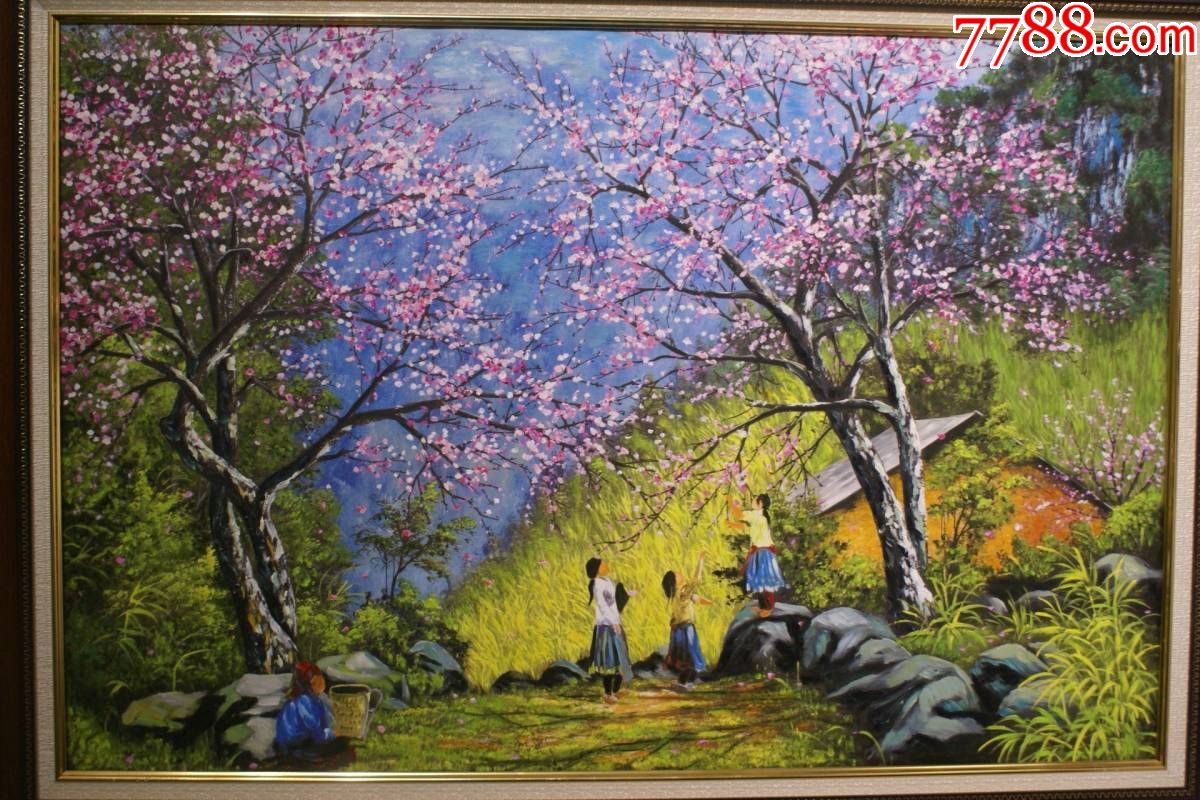 油画春暖花开纯手工绘画装饰画