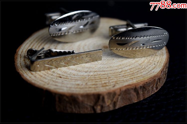 欧美古董收藏品美国精美男士西服纯银袖扣领带夹三件套礼品推荐