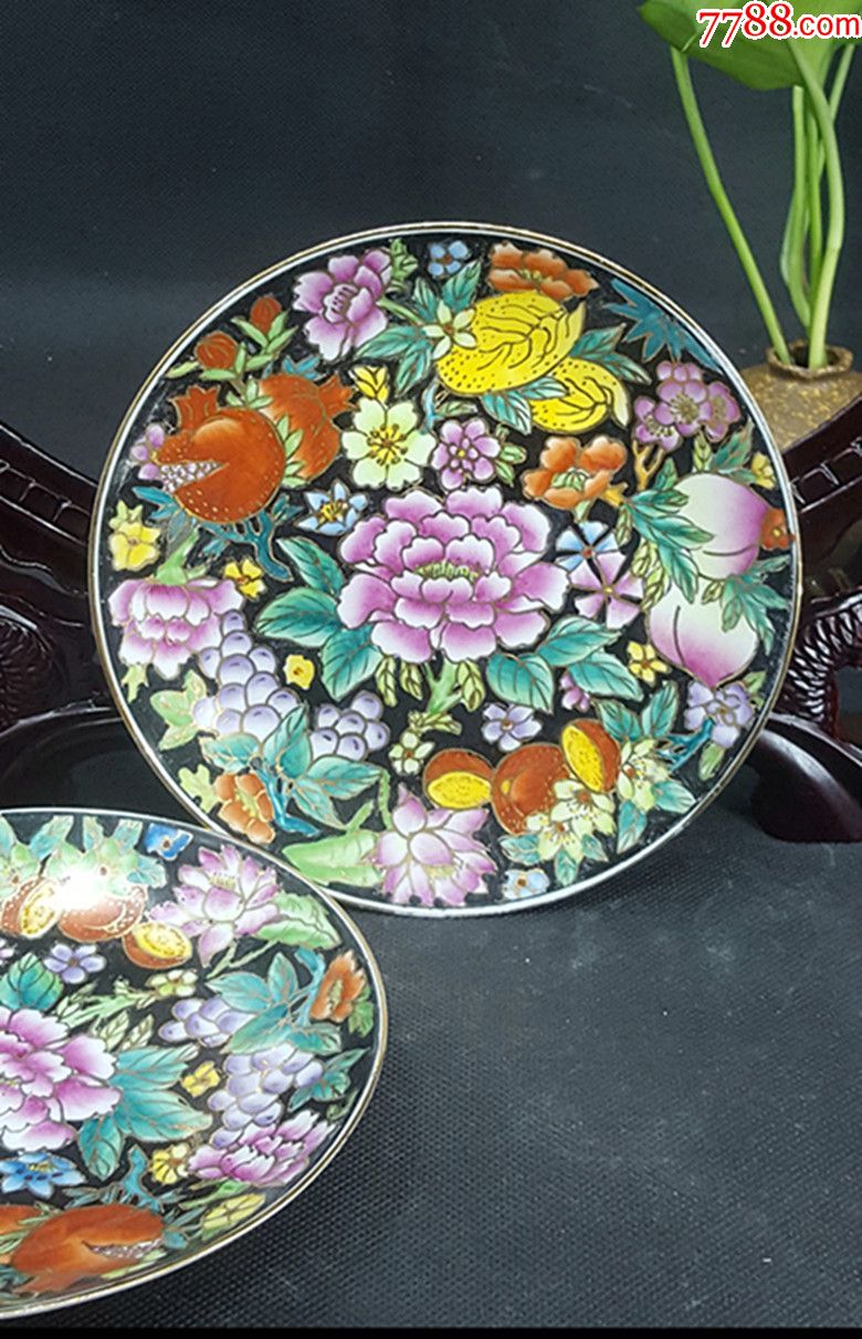 中国潮彩赏盘【一对】